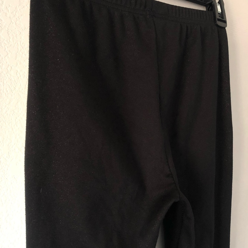 Fleece-lined sparkly charcoal grey legging